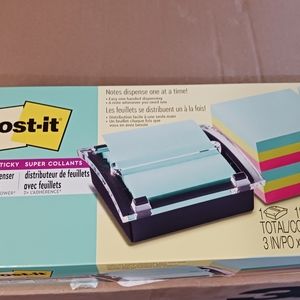 New Post-it Super Sticky Pop Up Notes Dispensor Set + 12 Packs